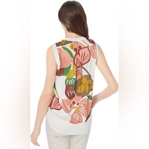 Ted Baker London Tamian Woven Back Knit Tank Top Size 4